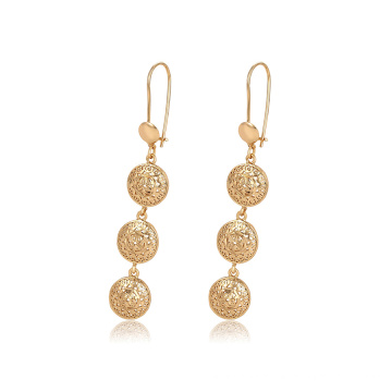 96820 Boucles d&#39;oreilles pendantes en forme de boule en forme de balle en or 18 carats